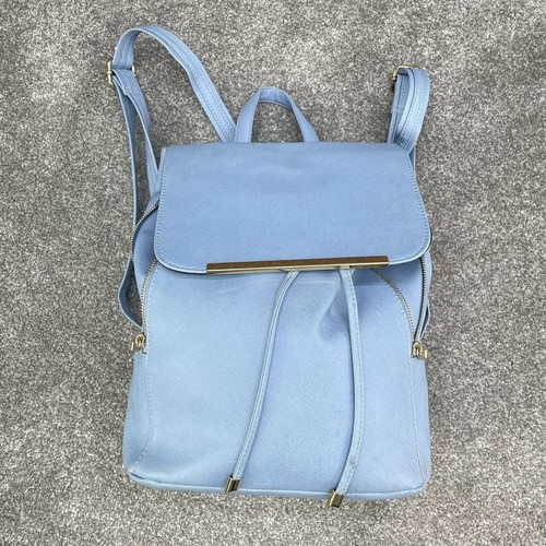 Blue faux leather - faux, backpack