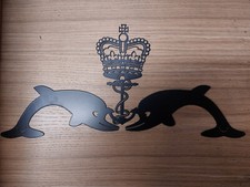 Steel Submarine Dolphins Badge