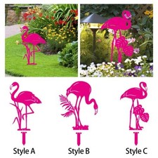 Metal Flamingo Garden Stake