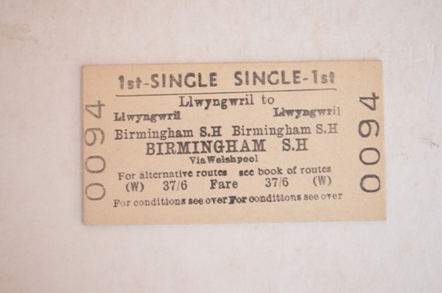 Railway ticket btc llwyngwril - btc,