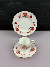 Royal Crown Derby Bali A.1100 Coffee Trio Cup Saucer and Side Plate Set