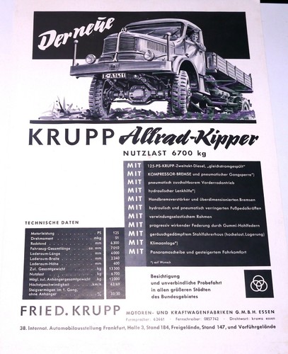 Krupp truck advertising flyer - krupp,