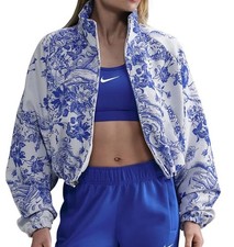 NIKE SPORTSWEAR COLLECTION OVERSIZED JACQUARD TRACKSUIT JACKET BLUE WHITE S,M,L