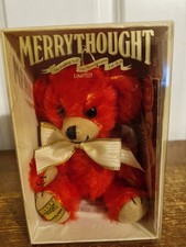 Rare Miniature Red Mohair Merrythought Cheeky Bear 'Fire Glow' Limited Edition
