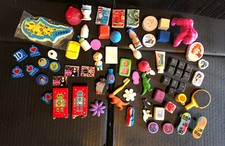 NOVELTY ERASERS Bundle Job Lot x 62 Vintage Rubbers Party Bag Fillers
