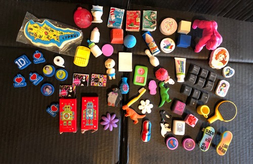 Novelty erasers bundle job - bundle, lot