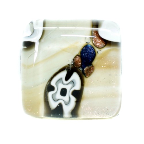 Murano glass ring - glass, white