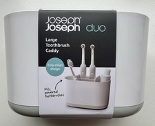 UWT Joseph Joseph Toothbrush Holder Caddy Bathroom Tidy Duo White Grey
