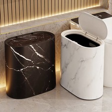 Narrow Marble Effect Waste Bin