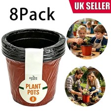 8PCS Thick Plastic Plant Pots