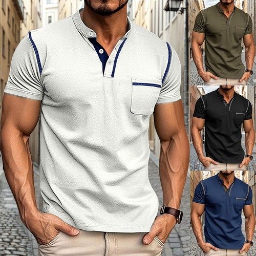 Mens ribbed henley shirt - henley,