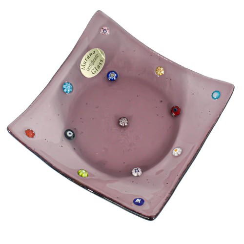 Murano glass plate purple - glass,