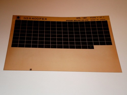 Microfiche spare parts catalog - parts,