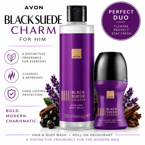 Avon black suede charm - black,