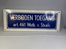 Antique Dutch Metal Road Sign