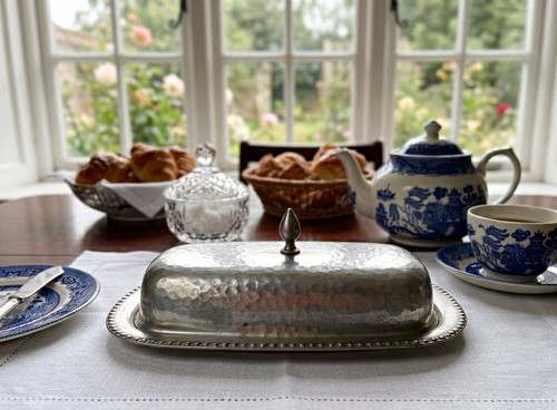 Vintage covered butter dish - butter,