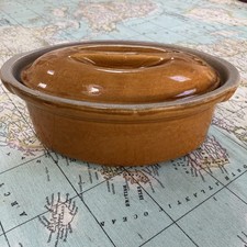 Vintage La Bourguignonne Small Casserole Dish / Pate Terrine Rustic French 8’’