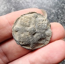 Medieval Lead Button Cross &