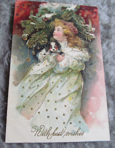 Antique christmas postcard - antique,