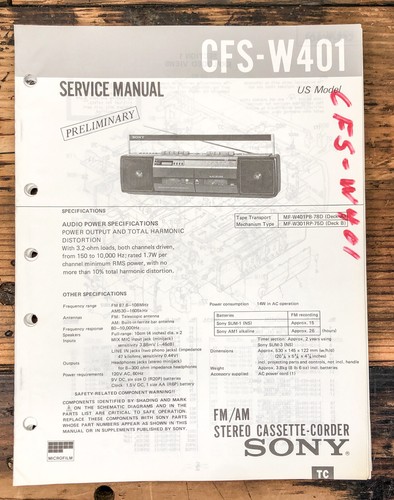 Sony cfs w401 radio - /, boombox