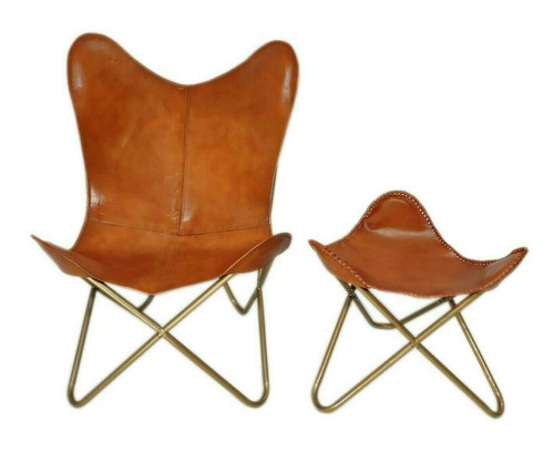 Leather butterfly chair with - butterfly,