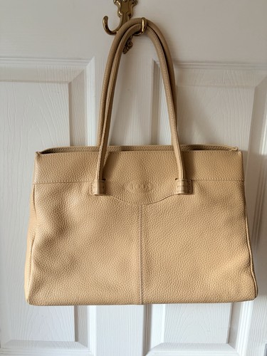 Tod beige pebbled - beige, leather