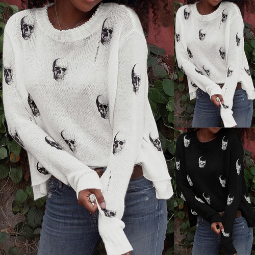 Ladies skull long sleeves - skull,