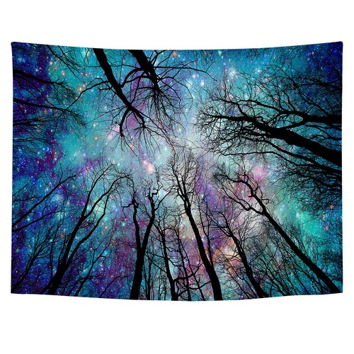 Night forest tapestry sky - night, wall