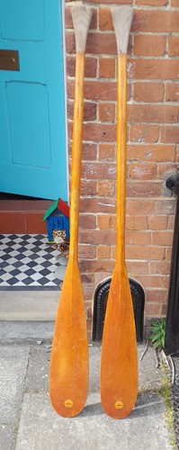 Vintage pair wooden oars - pair, of