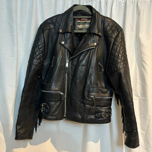 Vintage leather fringe jacket - vintage,