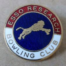 ESSO RESEARCH BOWLING CLUB Vintage Collectors Enamel Pin Badge, Tiger Logo, Oil
