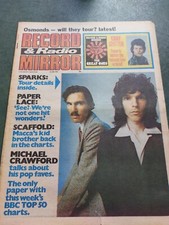 RECORD MIRROR Magazine 8th JUNE 1974 Sparks Gary Glitter Paper Lace Scaffold NME
