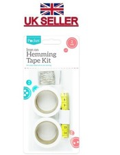 Hemming Tape 2 Roll Wonder Web No Sew Iron Fabrics Strong Tape Measure Pins Kit.
