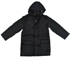 Kids plain black Casual smart Mid length Coat