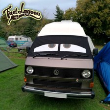 VW T25 Front Window Screen Cover Black Out Blind Curtain Wrap Sleepy Eyes 