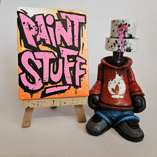Paint Stuff Graffiti Resin Figure And Canvas Graphotism New Original Art Gift 
