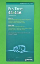 Arriva Midlands Bus Timetable - 44 44A - Leicester to Knighton - June 2013