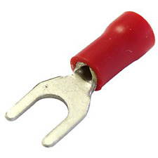 Pre-Insulated Crimp Terminals - Red Spade/Fork Narrow to fit 3mm Stud
