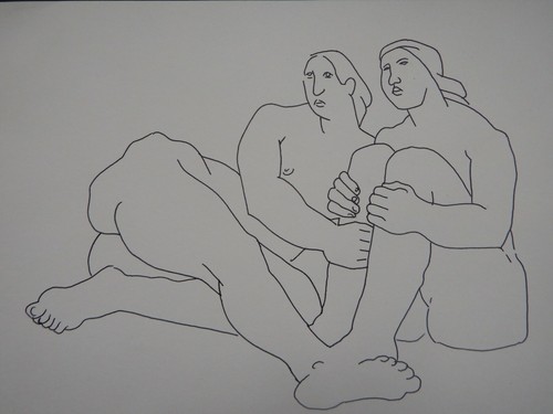 Pen ink abstract nudes - pen,
