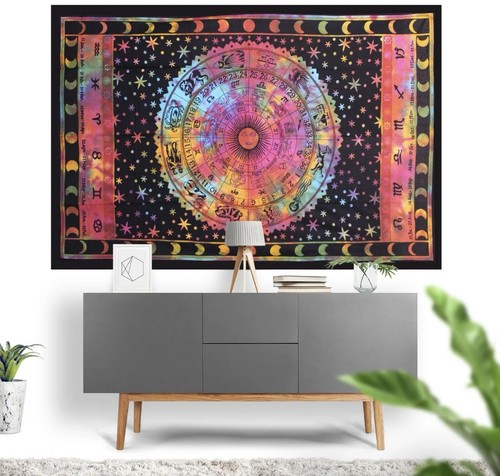 Indian zodiac tapestry wall - indian,