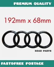 Black Gloss Rear Audi Badge Logo Rings Emblem Audi A4 A5 A6 192mm X 68mm NEW