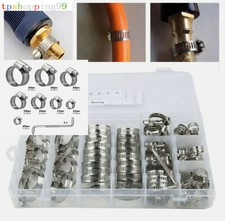 101 Pcs Assorted Stainless Steel Hose Clamp Kit With No Driver Jubilee Clips Set