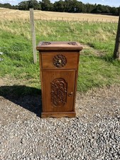 Vintage Carved Pot  Cupboard / Bedside Cabinet / Carved Cabinet