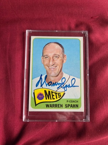 Warren spahn signed 1965 topps - warren,