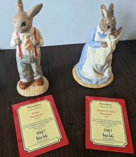 Large Royal Doulton FAMILY Bunnykins MOTHER BABY FATHER DB226 + DB227 MINT