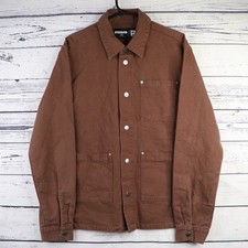 Utility Over Shirt Mens S Canvas Jacket Button Up Brown Engineers Collared