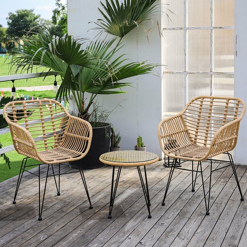 3pc rattan garden furniture - rattan, 2