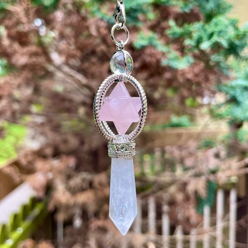 Rose quartz star and clear - star,