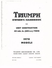 Triumph Owners Manual Book