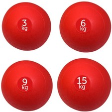 FXR Sports Red No Bounce Medicine Slam Ball Set 3kg, 6kg, 9kg & 15kg